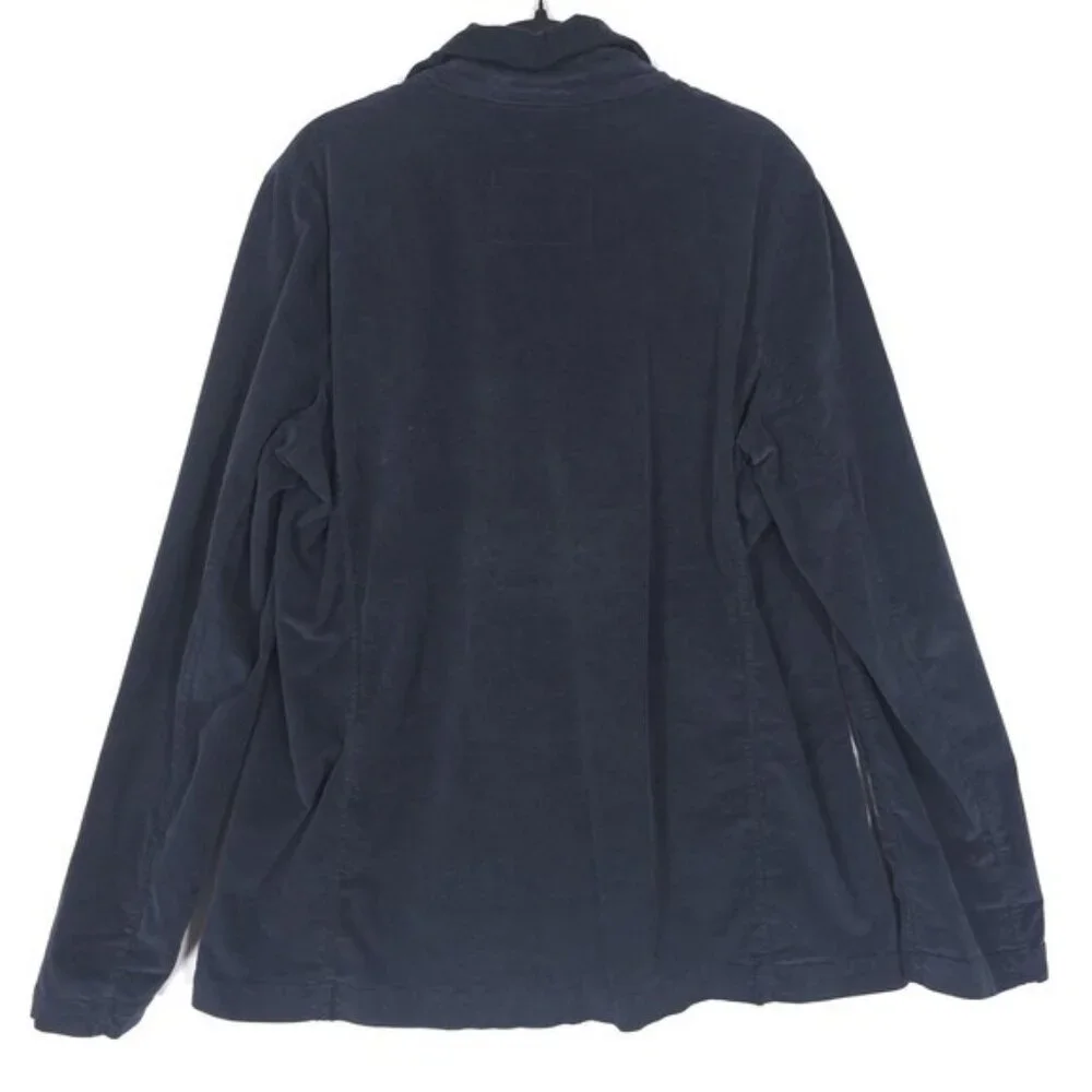 Frank & Eileen Women Belfast Performance Corduroy Peacoat Jacket LARGE Navy Blue